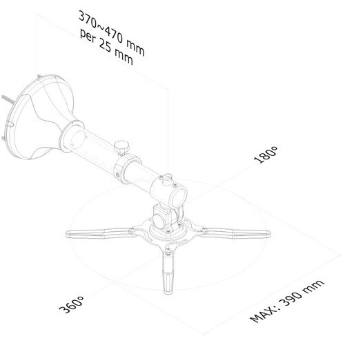 Neomounts Neomounts Pro BEAMER-W050SILVER Wall Mount for Projector - Silver - 12 kg Load Capacity
