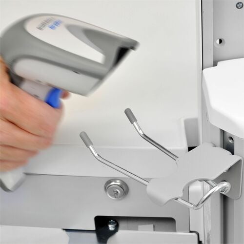 Ergotron Cart, Bar Code Scanner Handheld Scanner Holder - Steel, Aluminium - 1.40 kg Load Capacity - Durable, Easy to Clean