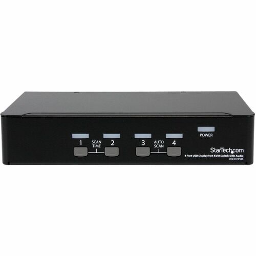StarTech.com DisplayPort KVM - 4 Port with 7.1 Audio - 2560 x 1600 @ 60Hz - USB 2.0 Hub - KVM Switch 4 Port - USB KVM - KV
