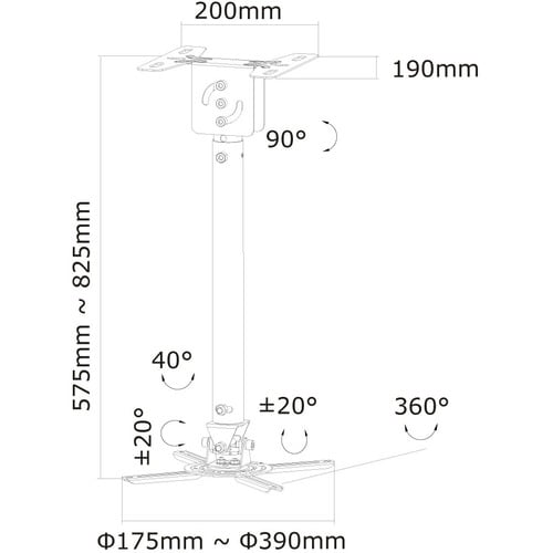 PROJECTOR CEILING MOUNT.H:58-83