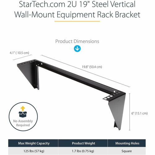 StarTech.com 2HE 19 Zoll Wandmontage Geräte Rack