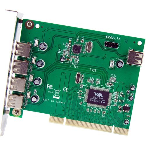 StarTech.com Adaptador Tarjeta PCI USB 2.0 de Alta Velocidad 7 Puertos - 4 Externos y 3 Internos - 7 Total USB Port(s) - 7