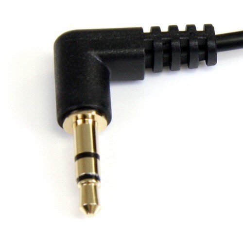 StarTech.com Cable 91cm Mini Plug a Mini Plug Mini Jack 3.5mm TRRS en Ángulo Derecho L Acodado - Negro - Cable for Disposi