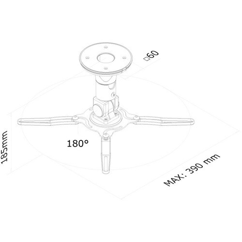Neomounts Neomounts Pro Ceiling Mount for Projector - Black - 10 kg Load Capacity