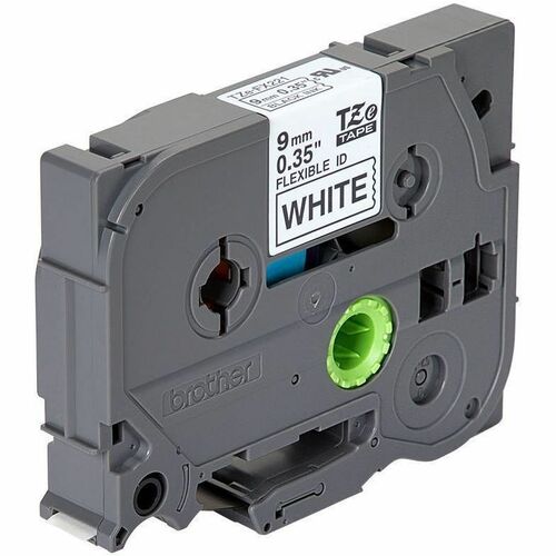 Mehrzwecketikett Brother TZe-FX221 - 9 mm Breite x 8 m Länge - Rechteck - Thermotransfer - Weiß - Laminiert - 1 Rolle