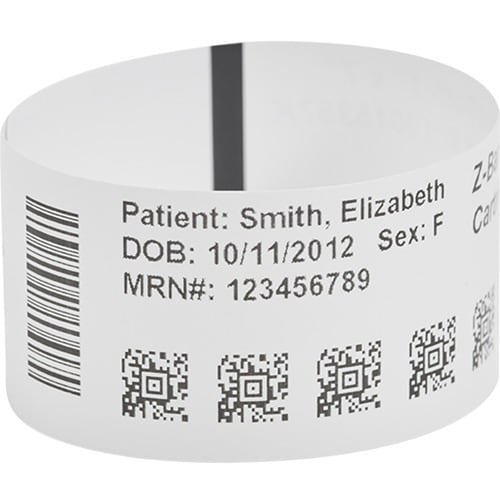 Zebra Z-Band UltraSoft Multipurpose Label - TAA Compliant - 25.40 mm Width x 279.40 mm Length - Permanent Adhesive - Recta