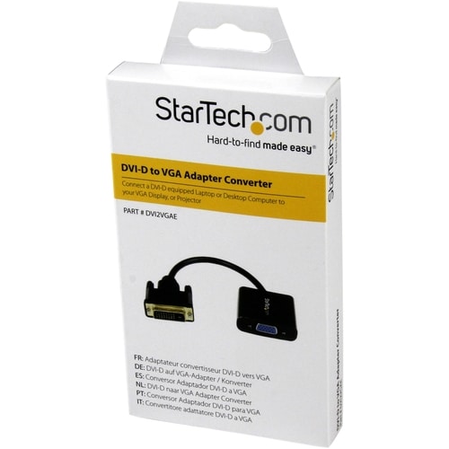 StarTech.com DVI-D to VGA Active Adapter Converter Cable �¤" 1920x1200 - 1 x 19-pin DVI-D Digital Video - Male - 1 x 15-pi