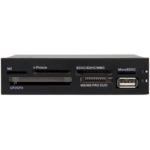 StarTech.com 3.5in Front Bay 22-in-1 USB 2.0 Internal Multi Media Memory Card Reader - Black - CompactFlash Type I, Compac