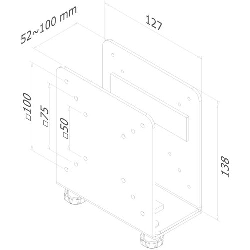 Neomounts Neomounts Pro THINCLIENT-20 Wall Mount for Thin Client - Black - 10 kg Load Capacity - 50 x 50, 100 x 100 - VESA