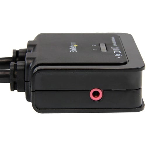 StarTech.com 2 Port USB HDMI Cable KVM Switch with Audio and Remote Switch - USB Powered KVM with HDMI - Dual Port HDMI KV