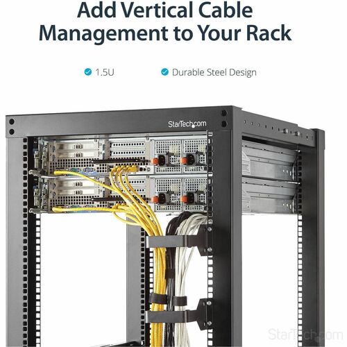 StarTech.com Multi-Directional Vertical Server Rack Cable Management D-Ring Hook 2.4x3.9in (6x10cm) - Cable Hanger - Rack 