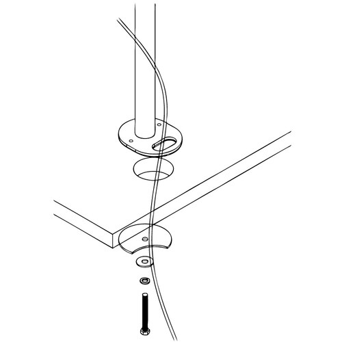 Neomounts Neomounts Pro FPMA-D960GROMMET Grommet Mount for Flat Panel Display - Black - Height Adjustable - 25.4 cm to 66 