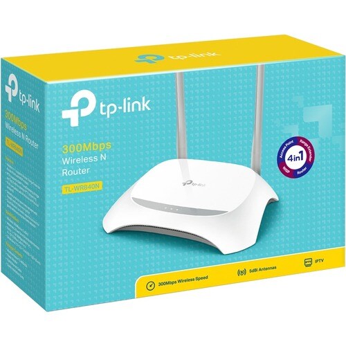 TP-Link TL-WR840N Wi-Fi 4 IEEE 802.11n  Router inalámbrico - 2.40GHz Banda ISM - 2 x Antena - 37.50MB/s Velocidad Inalámbr