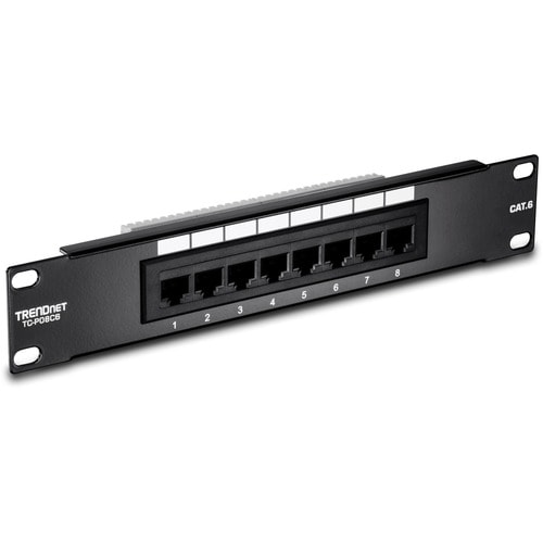 TRENDnet TC-P08C6 8 Port(s) Network Patch Panel - 8 x RJ-45 - 10" Wide
