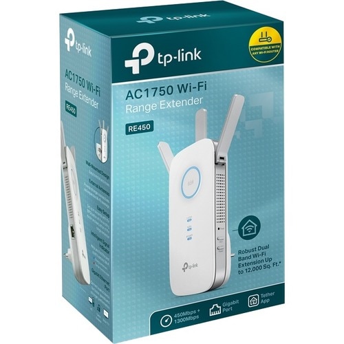 TP-Link RE450 IEEE 802.11ac 1.71 Gbit/s Wireless Range Extender - 2.40 GHz, 5 GHz - 3 x External Antenna(s) - External - 1