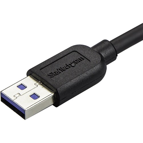 StarTech.com 0.5m 20in Slim Micro USB 3.0 (5Gbps) Cable - M/M - USB 3.0 A to Right-Angle Micro USB - USB 3.2 Gen 1 - Posit