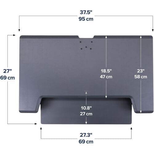 Ergotron WorkFit-TL Sit-stand Desk - Grey Top - Height Adjustable - 952.50 mm Table Top Width x 584.20 mm Table Top Depth 