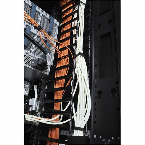 APC by Schneider Electric AR7585 Cable Organizer - Black - 2 Pack Pack - TAA Compliant - Cable Pass-through - 45U Rack Height
