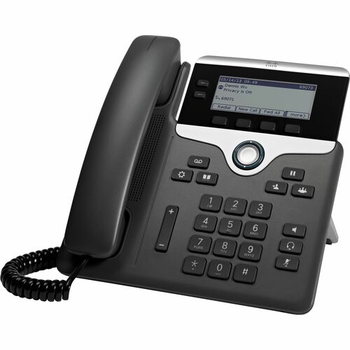 Cisco 7821 IP Phone - Corded - 3 Multiple Conferencing - Wall Mountable - Black - 2 x Total Line - VoIP - User Connect Lic