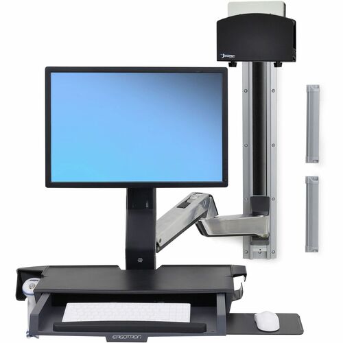 Ergotron StyleView Verlängerung für Montagearm, Monitor-Halterung, Workstation - Poliertes Aluminium - Aluminium, Hochwert