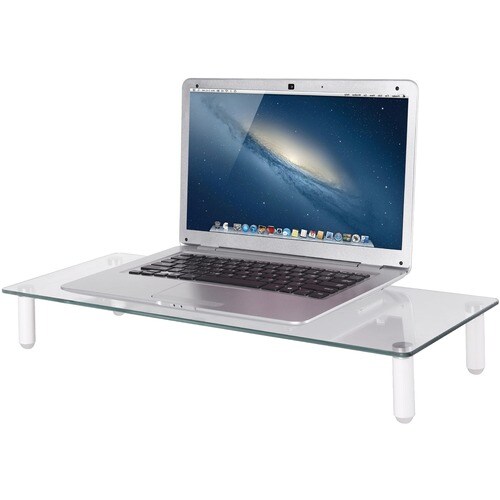 Newstar Transparent Monitor Stand (Clear Acrylic) - 25 kg Load Capacity - 8 cm Height x 56 cm Width x 21 cm Depth - Glass 