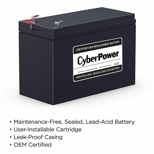 Unidad de batería CyberPower RB1280 - 7200mAh - 12V DC - Lead Acid