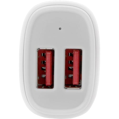 StarTech.com Dual Port USB Car Charger - High Power 24W/4.8A - White- 2-Port USB Car Charger - Charge two tablets at once 