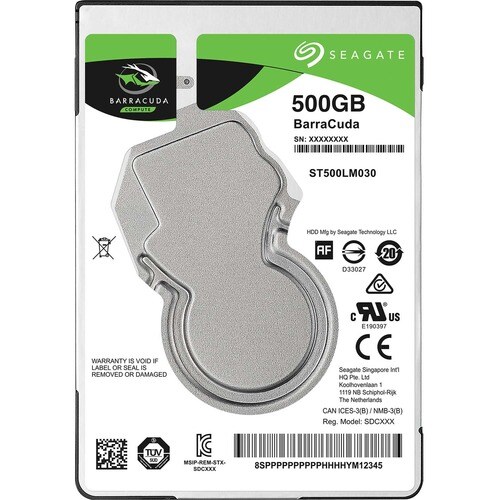 Seagate BarraCuda ST500LM030 500 GB Hard Drive - 2.5" Internal - SATA (SATA/600) - 5400rpm