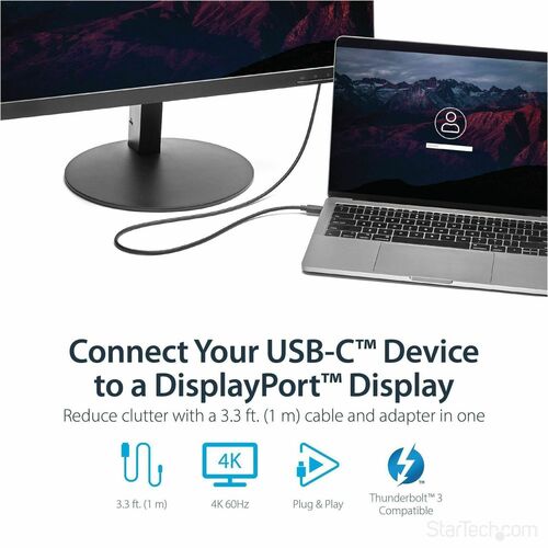 StarTech.com 1 m DisplayPort/Thunderbolt 3 AV-Kabel - 1 Stück - Cable for Audio-/Video-Gerät, Monitor, Projektor, MacBook,
