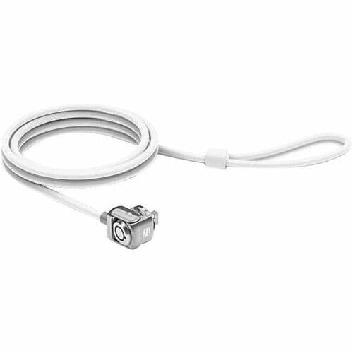 Compulocks T-bar Security Keyed Cable Lock White - Secure your device with 6ft Galvanized Steel Cable compatible with Stan