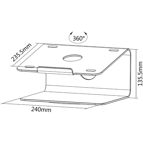 Neomounts Neomounts Pro Notebook Stand - Up to 43.2 cm (17") Screen Support - 24 cm Depth - Desktop - Silicone, Brushed Al