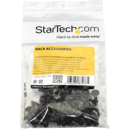 StarTech.com Server Rack Screws - 10-32 Screws - Rack Mount Screws - Network Rack Screws - 50 Pack - Rack Screw - 10 - 19.