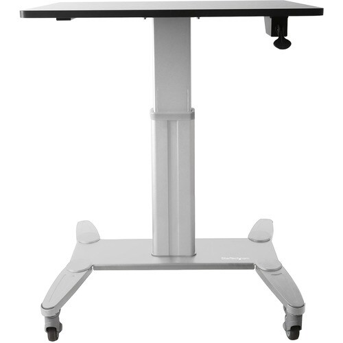 StarTech.com Mobile Sit Stand Workstation with 31.5" Work Surface - Height Adjustable Mobile Standing Desk - Portable Stan