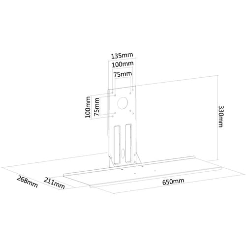 Neomounts Neomounts Pro KEYB-V200BLACK Mounting Bracket for Monitor, Keyboard, Mouse - Black - 1 Display(s) Supported - 2 