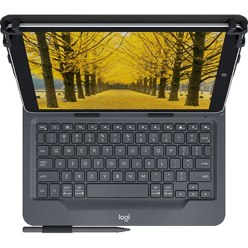 Logitech Universal Folio Keyboard/Cover Case (Folio) for 25.4 cm (10") Apple iPad Air 2, iPad Air - French Keyboard - Blac