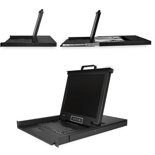 StarTech.com 8 Port Rackmount KVM Console w/ Cables - Integrated KVM Switch w/ 17" LCD - 1U LCD KVM Drawer 50000 MTBF - US