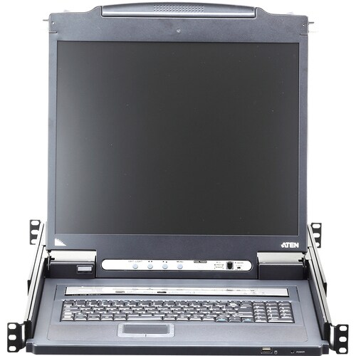 ATEN Slideaway CL5708IM LCD Rack Console with Digital KVM Switch - Metal, Plastic - 8 Computer(s) - 43.2 cm (17") LCD - WU
