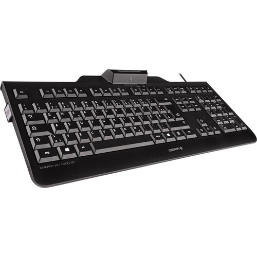 CHERRY KC 1000 SC Keyboard - Cable Connectivity - USB Interface - English (UK) - QWERTY Layout - Black - LPK Keyswitch - 1