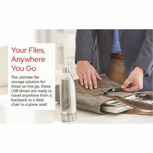 32GB PinStripe USB Flash Drive - Business 10pk - Black - 32GB - Business 10pk - Black