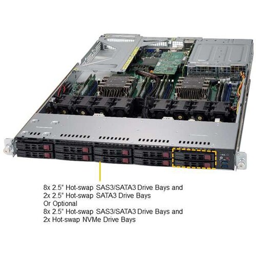 Supermicro SuperServer 1029UX-LL1-S16 1U Rackmount Server - 2 Xeon Gold 6144 3,50 GHz - 192 GB RAM - Serial ATA/600, 12Gb/