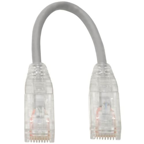 6IN CAT6 GRAY SNAGLESS UTP RJ45 MOLDED SLIM GIGABIT PATCH CABLE