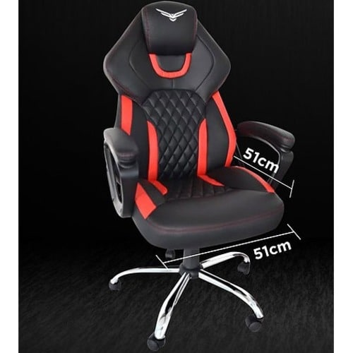 Sillón de Juego Naceb - Espuma, Cuero sintético PU, Metálico - Negro, Rojo
