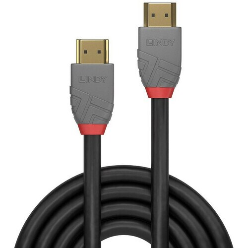 LINDY Anthra Line 1 m HDMI A/V Cable for Audio/Video Device, HDTV - First End: 1 x HDMI 2.0 Type A Digital Audio/Video - M