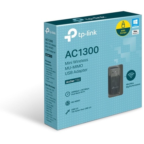 Adattatore Wi-Fi TP-Link T3U - IEEE 802.11ac - Dual Band per Computer portatile - Esterno - USB 3.0 - 1,27 Gbit/s - 2,40 G
