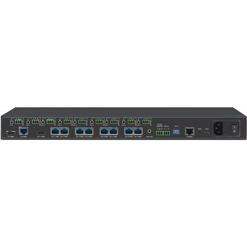 Kramer VM-218DTxr Video Switchbox - Cable - 4K - Twisted Pair - 2 Input Device - 9 Display - Display, Media Player, Blu-ra