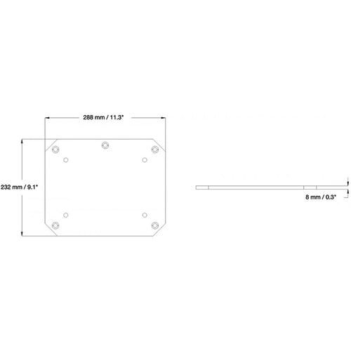 Neomounts Neomounts Pro PLASMA-M2SFPLATE Mounting Plate for Display Trolley, Display Stand - Silver - Silver
