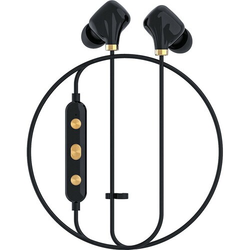 Happy Plugs Ear Piece II Wireless Behind-the-neck, Earbud Stereo Earset - Black, Gold - Binaural - In-ear - 1000 cm - Blue