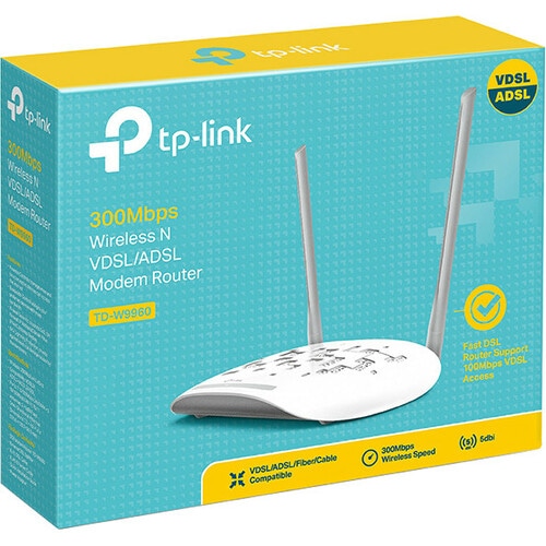 Modem/Router wireless TP-Link TD-W9960 - Wi-Fi 4 - IEEE 802.11n - VDSL2, Ethernet - 2,48 GHz ISM band(2 x Esterno) - 37,50