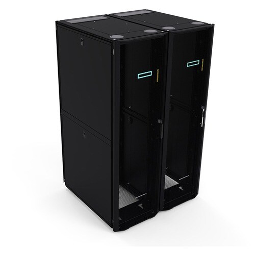 HPE Enterprise 48U Floor Standing Rack Cabinet for Server, KVM Switch - Black, Silver - 1360.78 kg Dynamic/Rolling Weight 