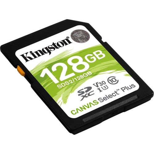Carte SDXC Kingston Canvas Select Plus SDS2 - 128 Go - Classe 10/UHS-I (U3) - 1 - 100 Mo/s en Lecture - 85 Mo/sSpaceen Écr